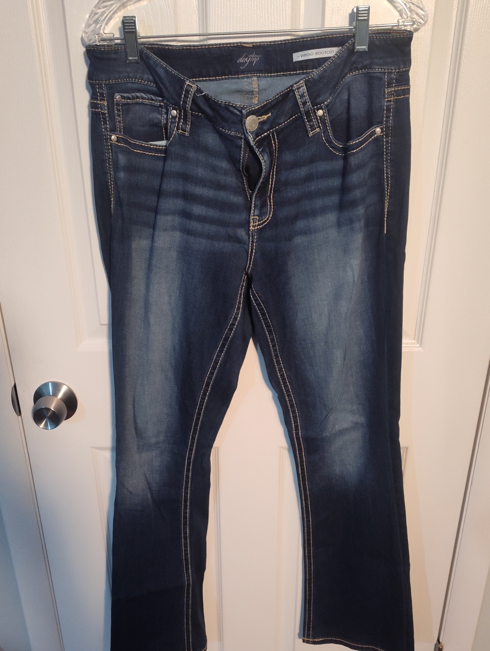 Daytrip Indigo Wash Bootcut Jeans with Contrast Stitching